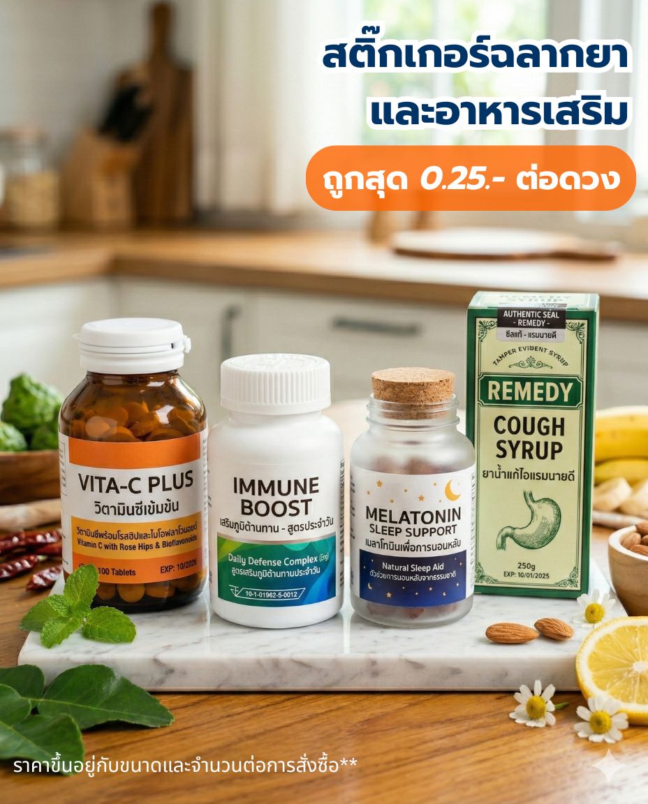 สติ๊กเกอร์ฉลากยาและอาหารเสริม